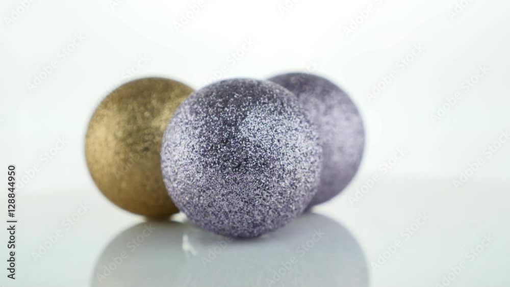 Violet gold balls isolated on white Violet gold balls isolated on white