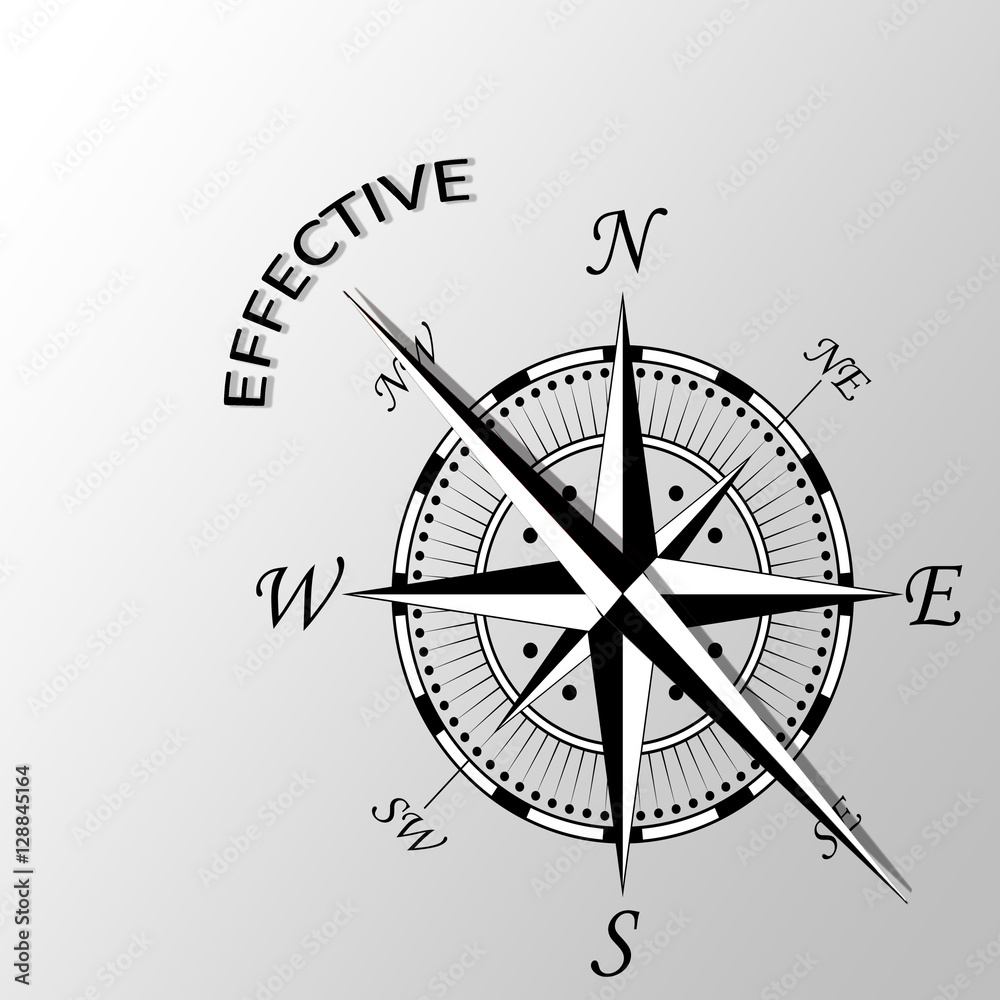 Illustration of effective word written aside compass Illustration of effective word written aside compass