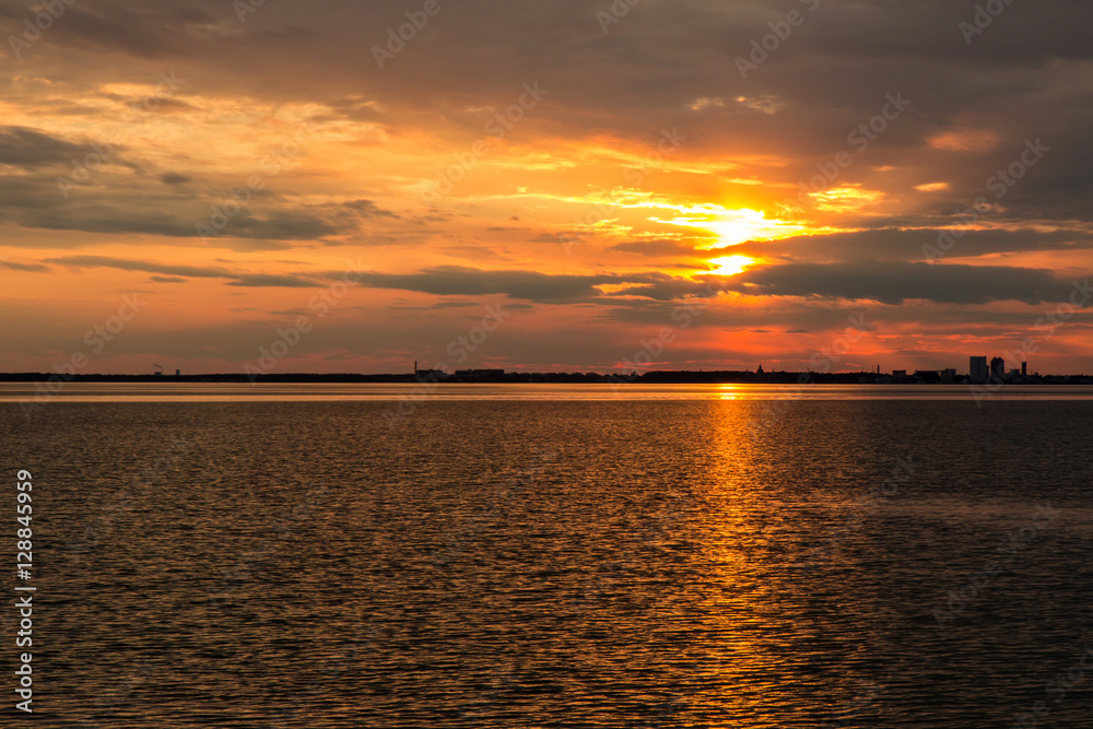 beautiful sunset over Baltic sea
