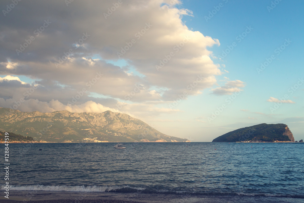 The sea and the coastline, Budva, Montenegro.