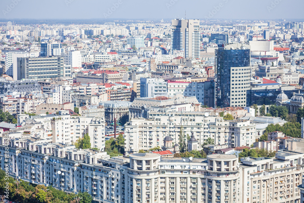 High angle view of Bucharest