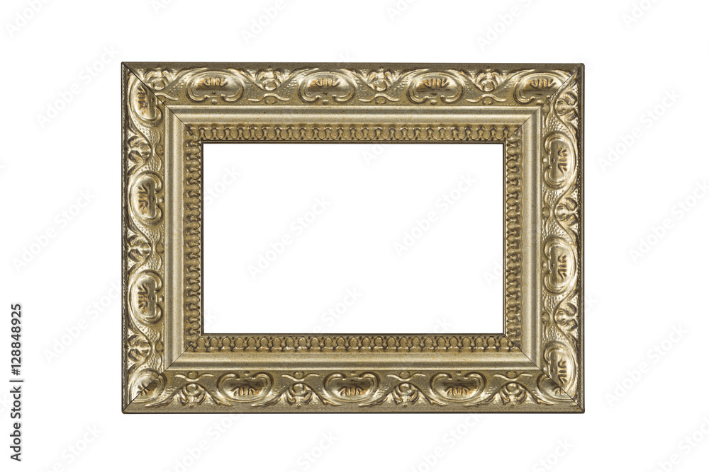 Gold picture frame isolated on white with clipping path. Gold picture frame isolated on white with clipping path.