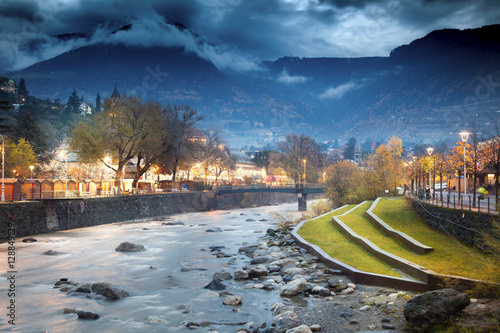 Merano, a beautiful town in the Alpine mountains of South Tyrol. photo