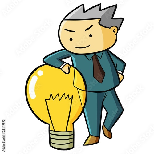 Creative young idea maker businessman - vector.