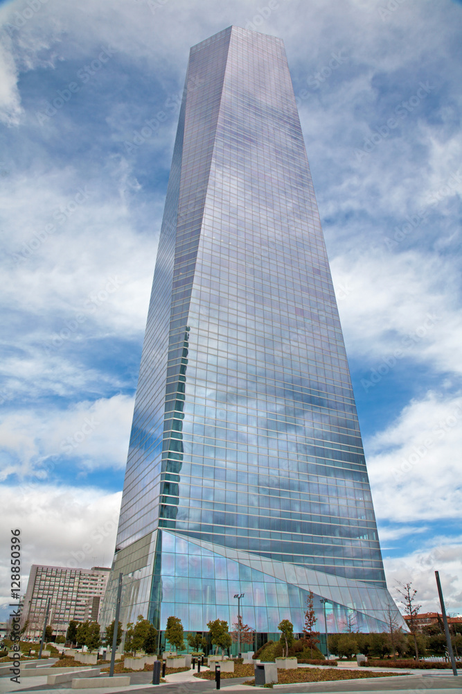 MADRID - MARCH 11: Skyscraper Torre de Cristal by Cesar Pelli & Associates Architects b in March 11, 2013 in Madrid