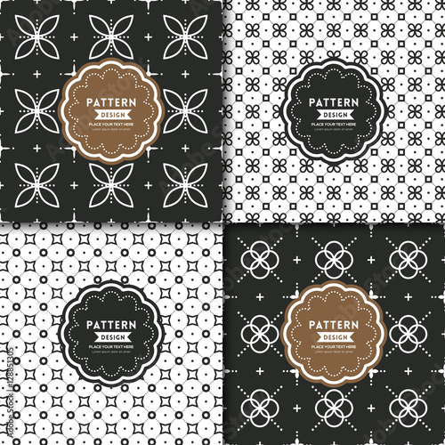black and white modern geometric motif seamless pattern
