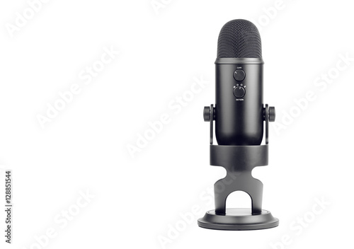 Black Microphone Isolated On White Background