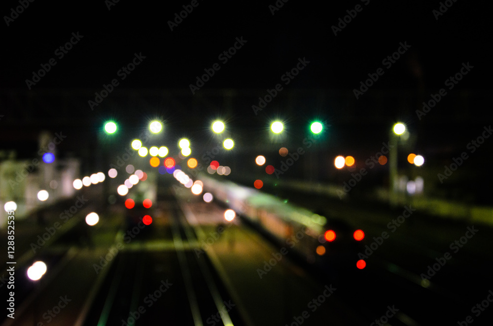 Night lights of big city, bokeh as a background