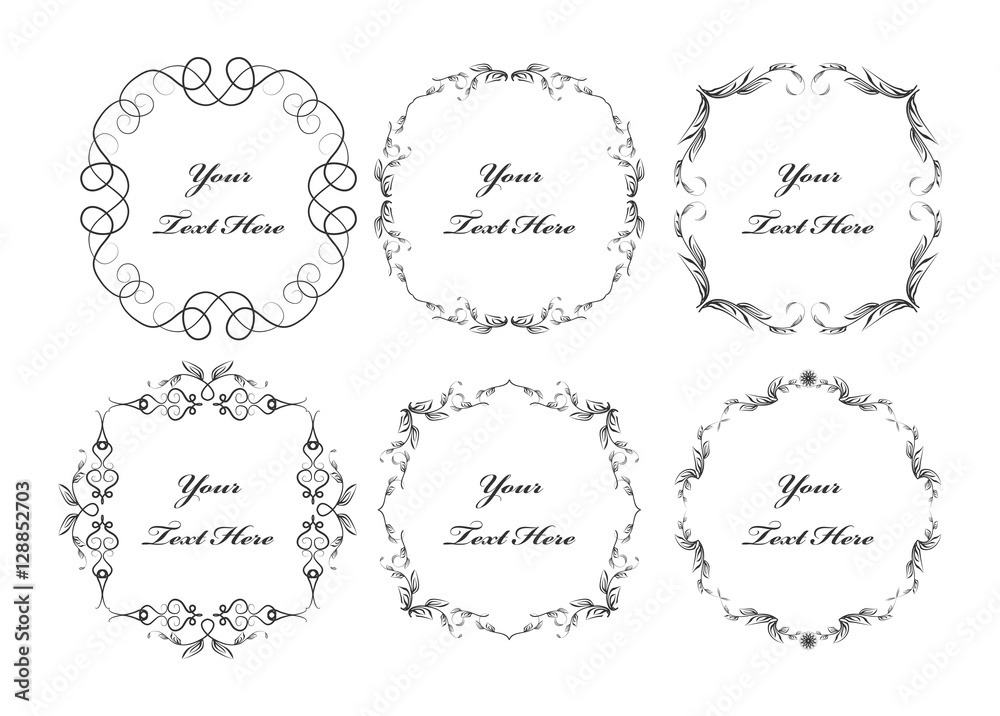 Set of floral frames