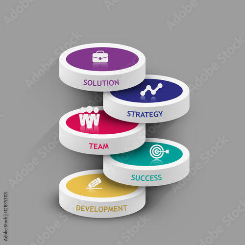 3d creative circles level data infographics