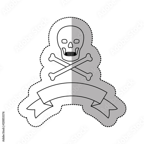 Skull icon. Security system warning protection and danger theme. Isolated design. Vector illustration
