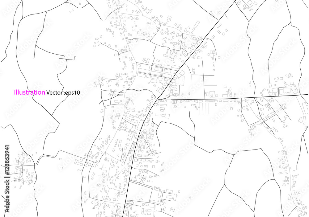 Obraz premium architecture drawing ,city view, map abstract, illustration vector