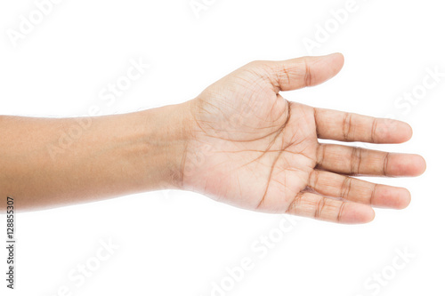 Empty man hand on white background, Check Hand