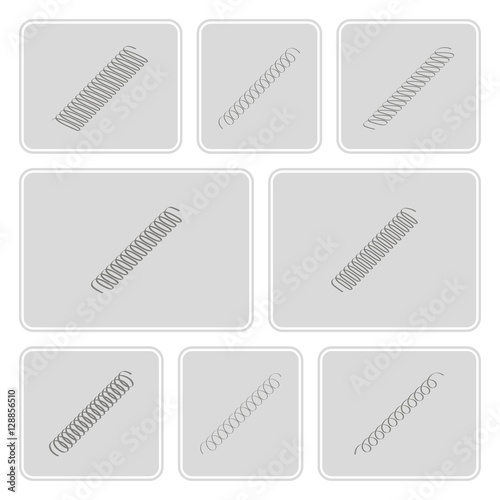 set of monochrome icons with Springs for your design