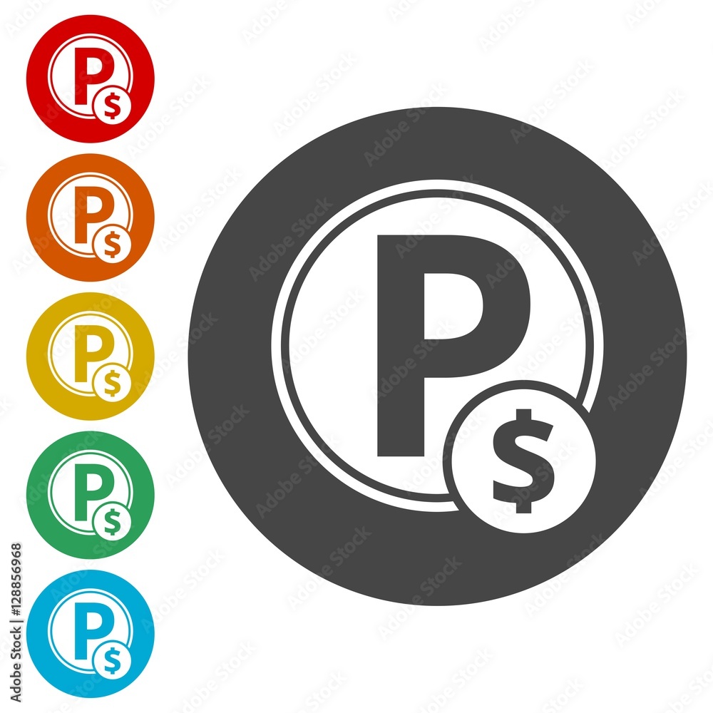 Parking Icon Vector, Paid parking icon 