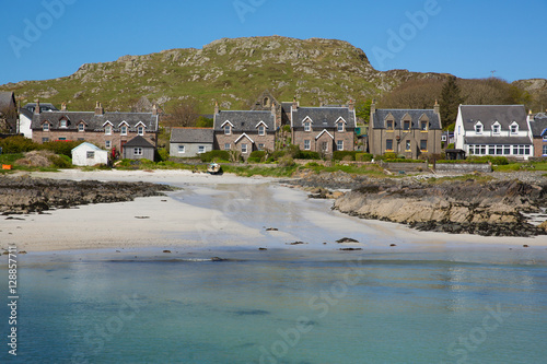 Photo Island village on Iona Scotland uk Inner Hebrides off the Isle of Mull west coas