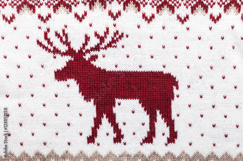 Knitted fabric cloth ornament with deer
