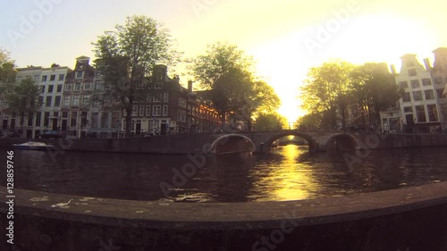 Time lapse of the canal boat rides in Amsterdam, Netherlands photo