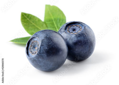 Blueberry. Fresh berries isolated on white. With clipping path.