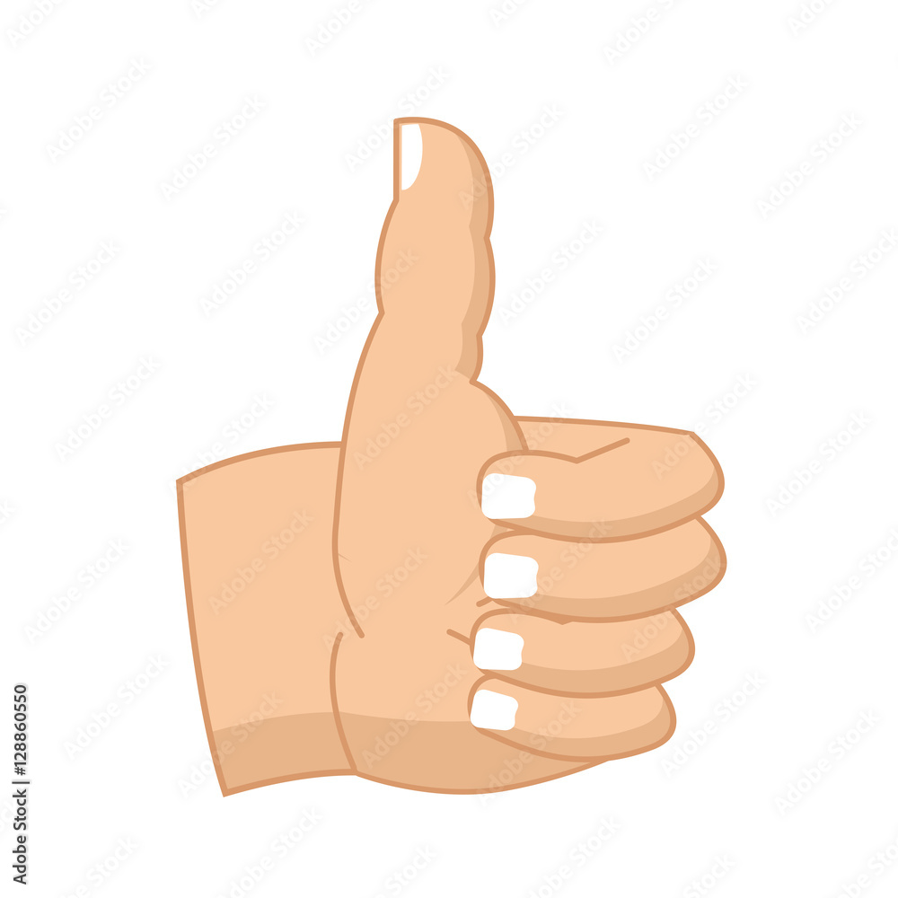 Thumbs up hand sign isolated. like Symbol all right. Success ges Thumbs up hand sign isolated. like Symbol all right. Success ges