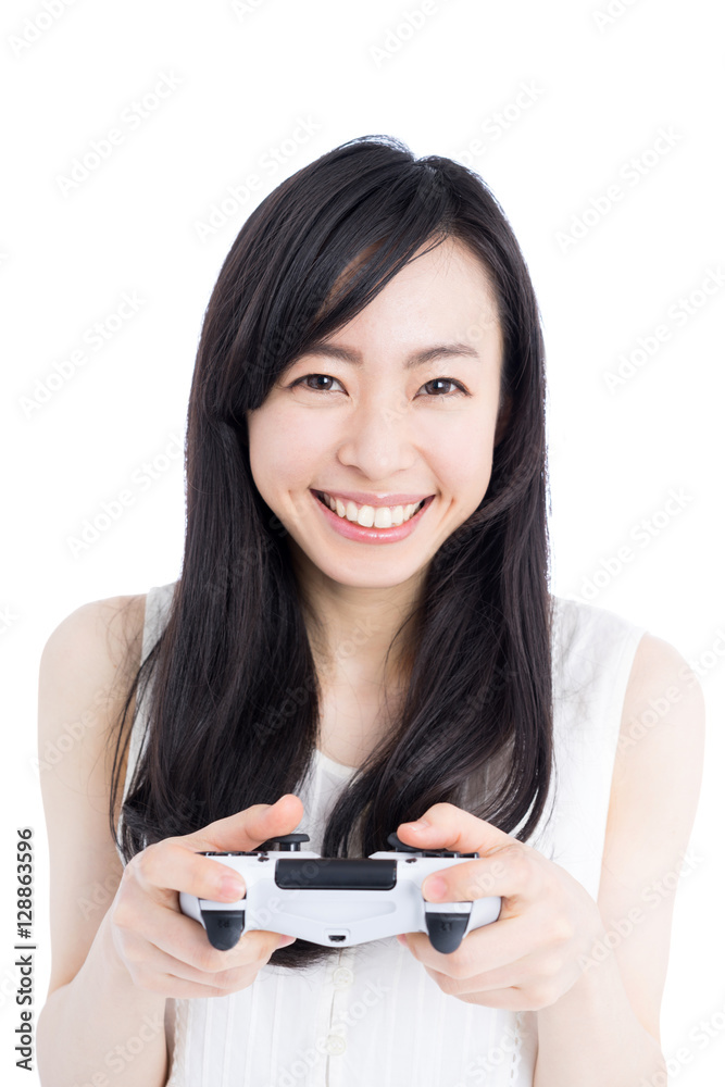 ゲームで遊ぶ女の子 ゲームで遊ぶ女の子