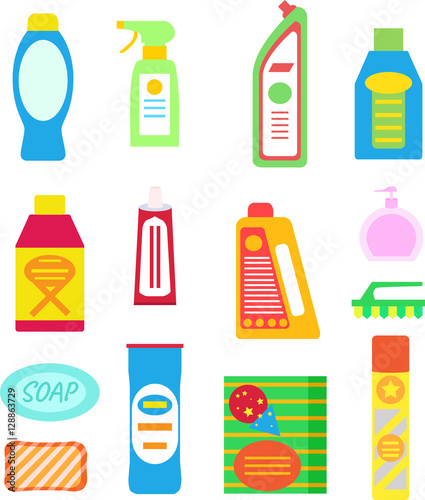 Cleaning supplies, chemical products.