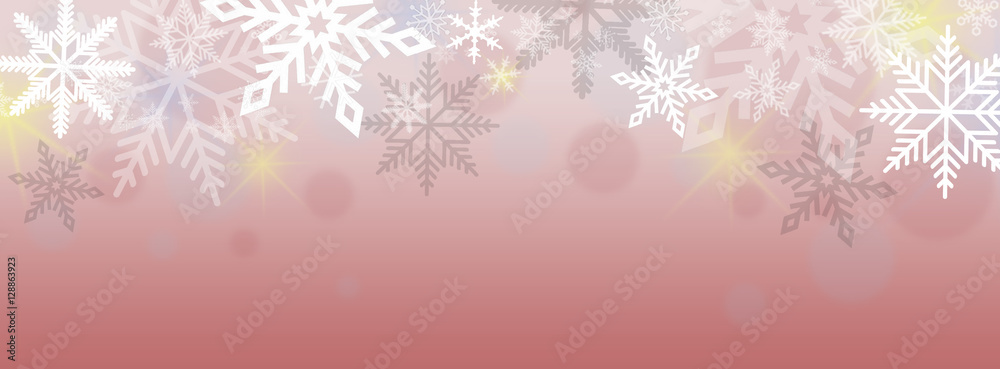 snowflakes banner on pink gradient background snowflakes banner on pink gradient background