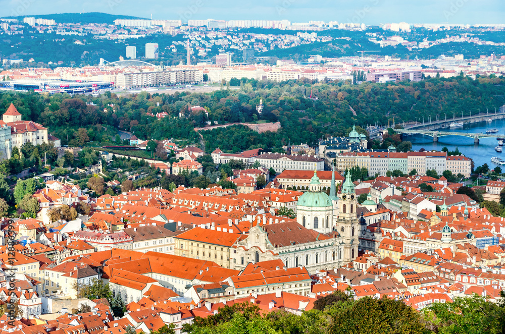St. Nicholas Church, Panorama of the Prague, Lesser Town, Prague