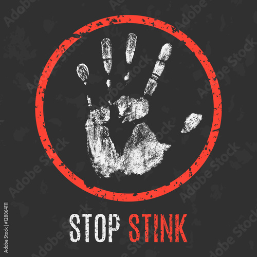 Vector illustration. Stop stink icon.