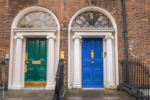 Photography Green and blue doors in Dublin