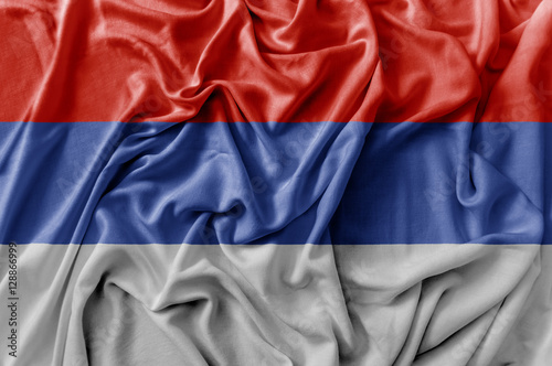 Ruffled waving Serbian Republic flag