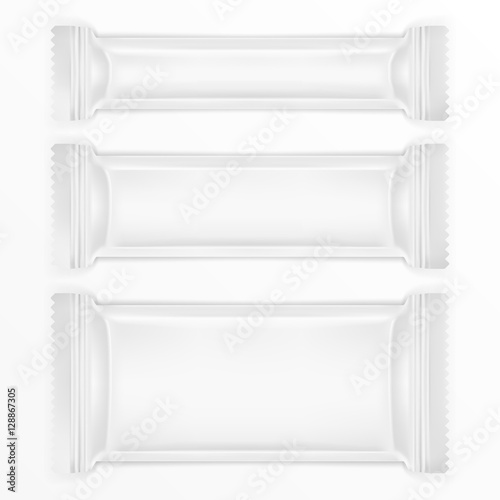 White Polyethylene Foil Package For Chocolate Bar Or Other Food