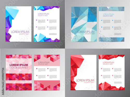 Vector set of document, letter or logo style cover brochure and letterhead template design mockup  for business presentations.