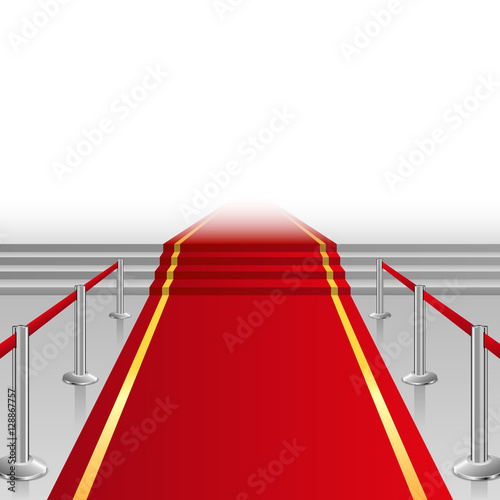 Red carpet and stairs, background, vector illustration