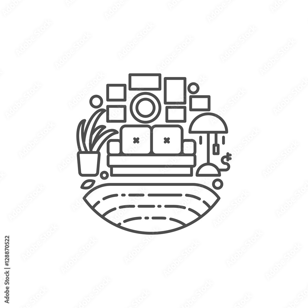 Obraz premium Interior abstract vector illustration