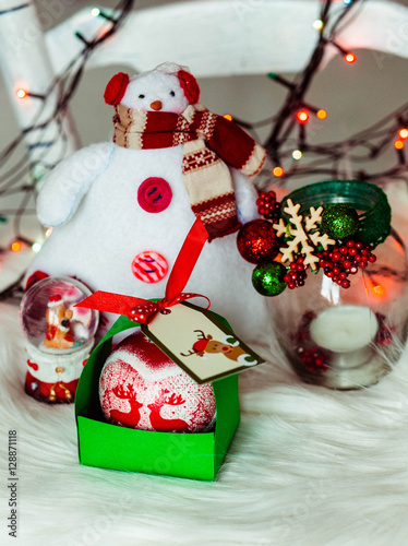 beautiful, round, festive and colorful Christmas decorations