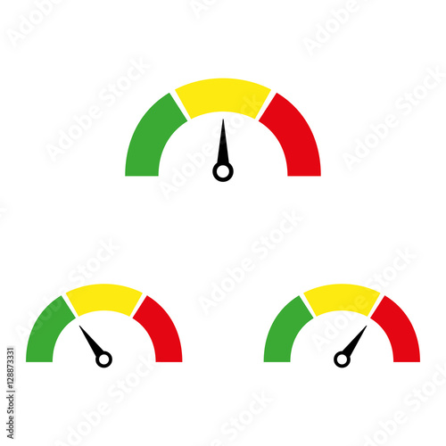 Speedometer or rating meter signs infographic gauge element. Vector illustration