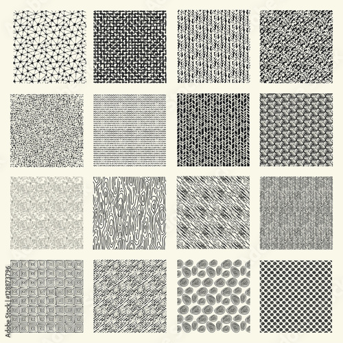 Set of hand drawn marker and ink patterns