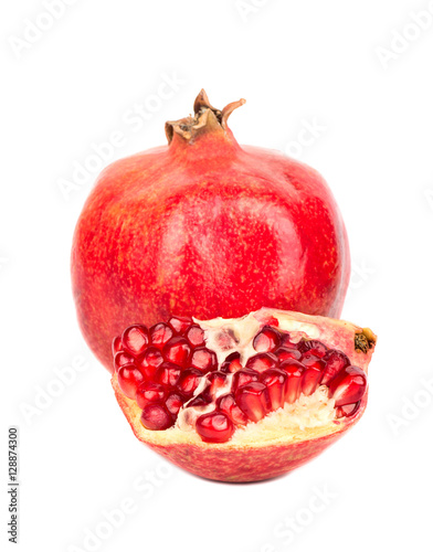 Pomegranate with slice