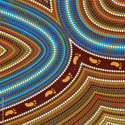 Aboriginal art. Illustration based on aboriginal style of dot painting.
