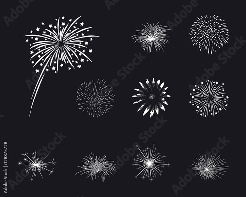 Silvesterfeuerwerk Iconset - Weiß