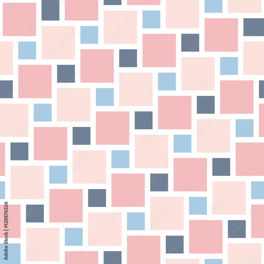 Vector baby pastel tiles seamless pattern, square grid textile print, abstract texture for fashion design Vector baby pastel tiles seamless pattern, square grid textile print, abstract texture for fashion design