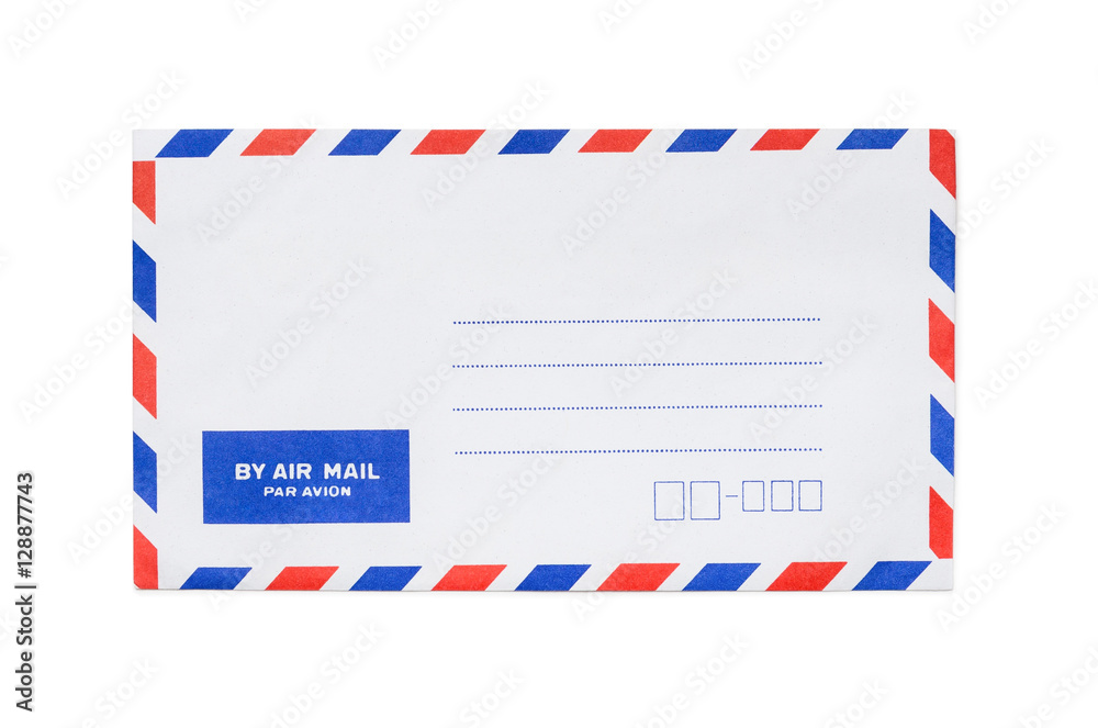 Blank airmail envelope isolated Blank airmail envelope isolated