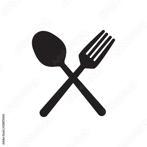Fork and spoon crossed vector