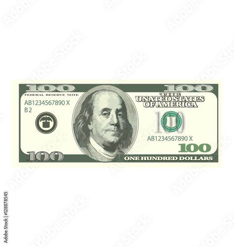 Detailed Dollar Banknote Isolated on White Background