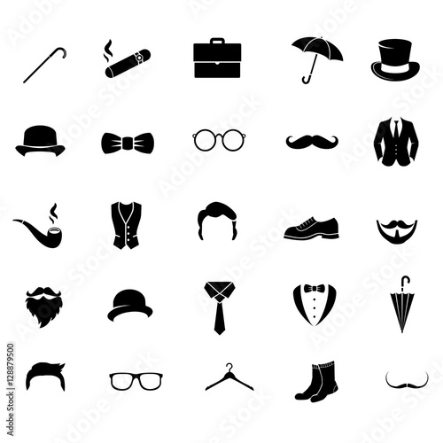 Gentleman icon set. Vector art.