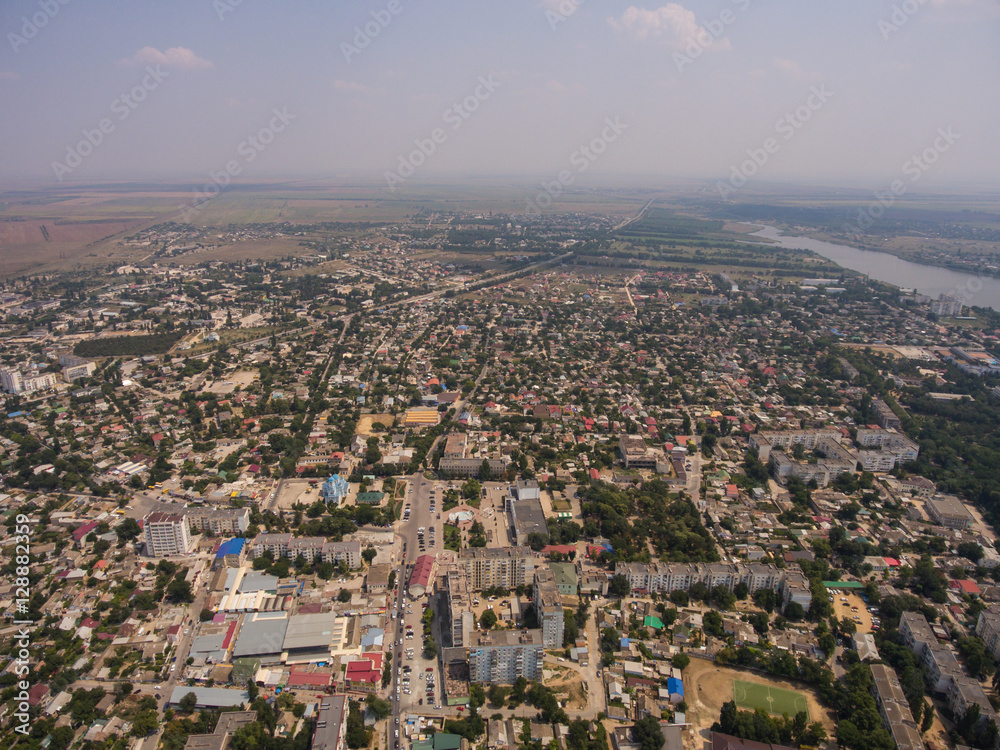 Aerial view of the Saki city. Peninsula of Crimea.