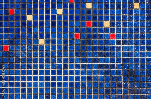 Floor blue mosaic in the water