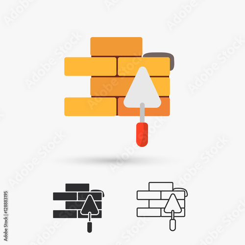 flat brickwork icon 