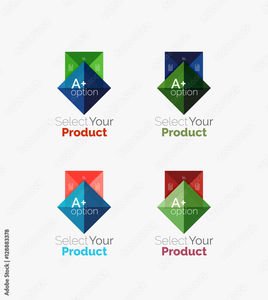 Set of abstract square interface menu navigation button Set of abstract square interface menu navigation button